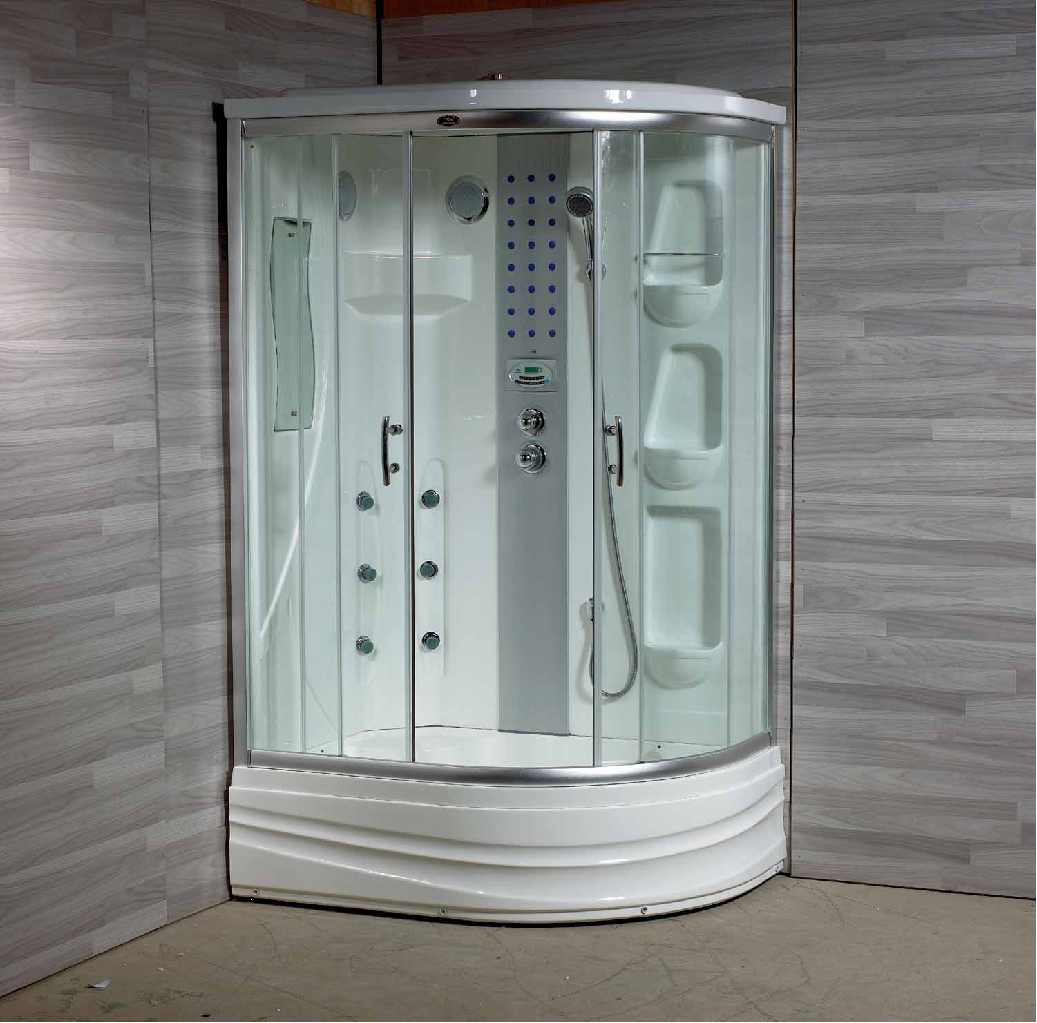 Душ. кабина Midocean М-К106C 1210x850x2150 полукругл., глубокий поддон, левосторонняя, прозрачное стекло